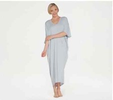 BAREFOOT DREAMS Luxe Milk Jersey Stretch Modal Caftan Kaftan Maxi Dress O/S L XL