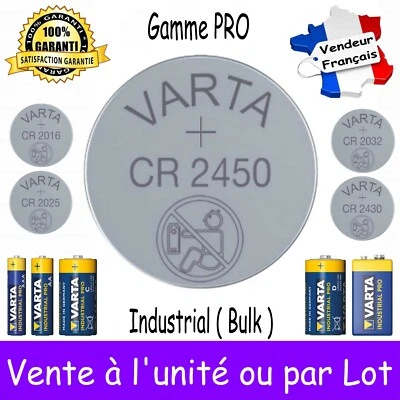 Piles VARTA CR2450 3V ou CR2430 CR2032 CR2025 CR2016 / LR03 LR6 LR14 LR20 6LR61