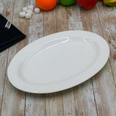 [ Set of 3 ] OVAL PLATTER 12'' | 30.5 CM White