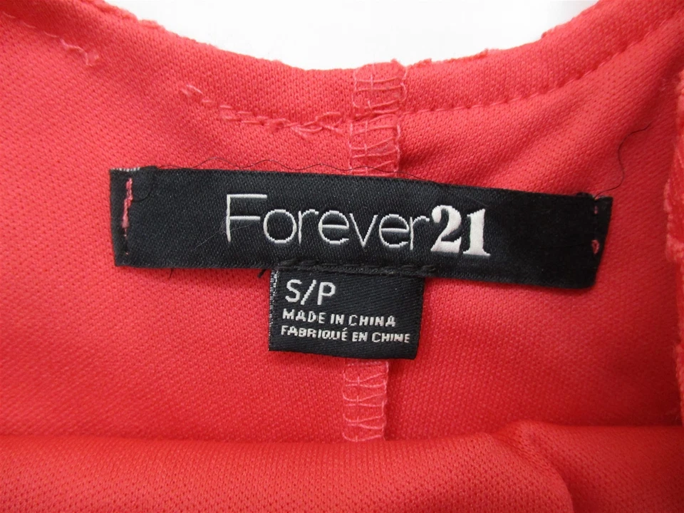 FOREVER 21 #DR1016 女式 S 码修身低背蕾丝三文鱼粉色紧身连衣裙 — 第 4/4 张图片