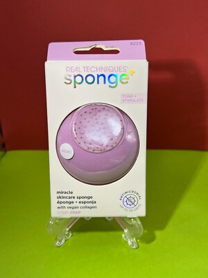 Real Techniques Sponge+ Miracle Skincare Sponge Tone & Stimulate Prep New In Box