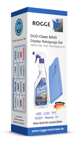 ROGGE DUO-Clean MAXI Original 750ml Bildschirmreiniger + 1 Prof. Microfasertuch - Bild 11 von 16