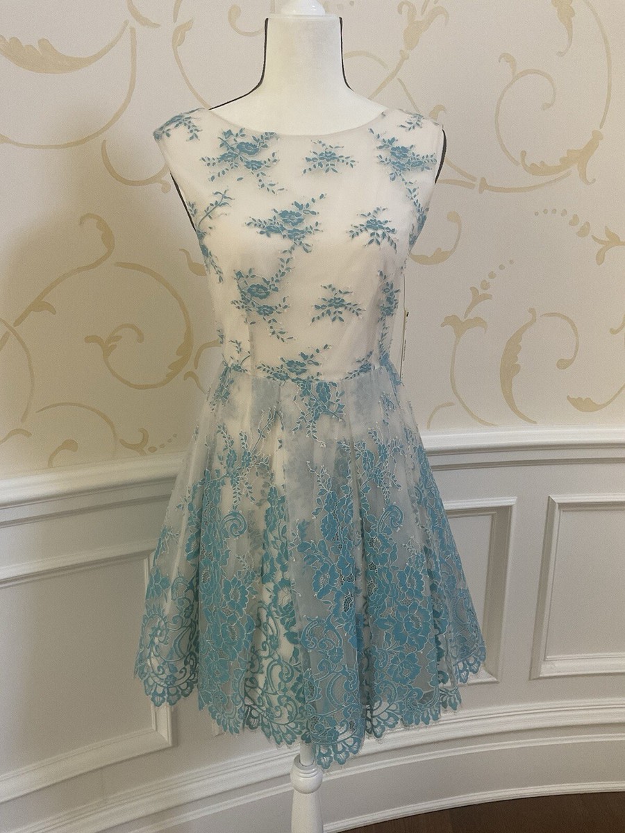 NWT ALICE + OLIVIA Off White and Turquoise Embroidered Dress, Sz 4, Orig $597 | eBay NWT ALICE + OLIVIA Off White and Turquoise Embroidered Dress, Sz 4, Orig $597 | eBay