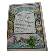 If All the Seas Were One Sea Grade School Poster 30249 Poetry VNTG