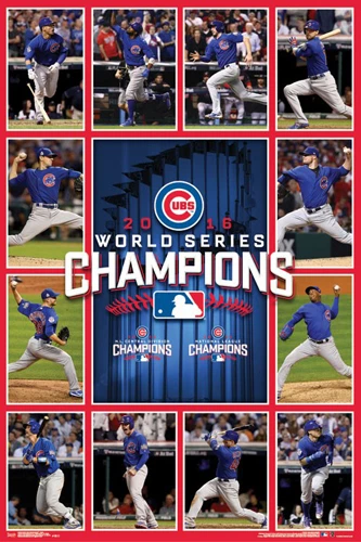 SPORTS POSTER WAREHOUSE Chicago Cubs 2016 WORLD SERIES CHAMPS GAME 7 HEROES Commemorative 24x36 POSTER