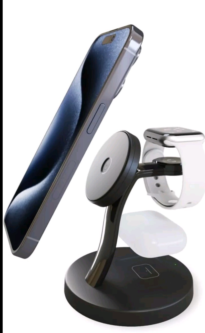 Wireless Charger 3 in 1 MagSafe Charging Station iPhone Apple Watch Airpods New-image