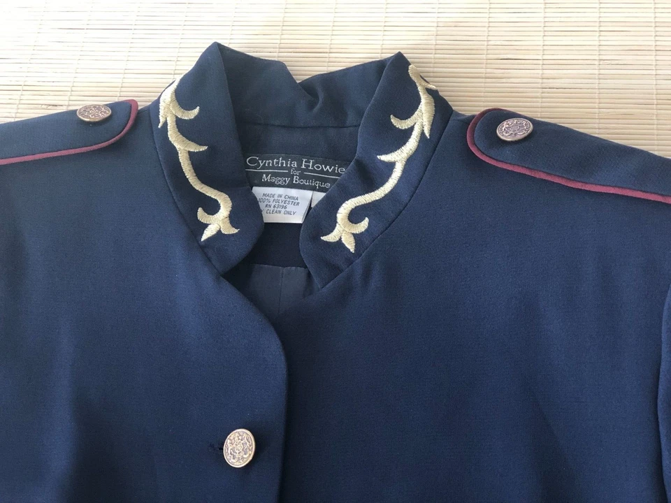 Vestido militar Cynthia Howie Maggy Boutique para mujer talla 12 de colección años 80 azul marino Foto 2 de 4
