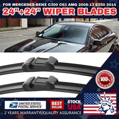 24''&24'' One Pair Windshield Wiper Blades Bracketless Side lock OEM QUALITY Set