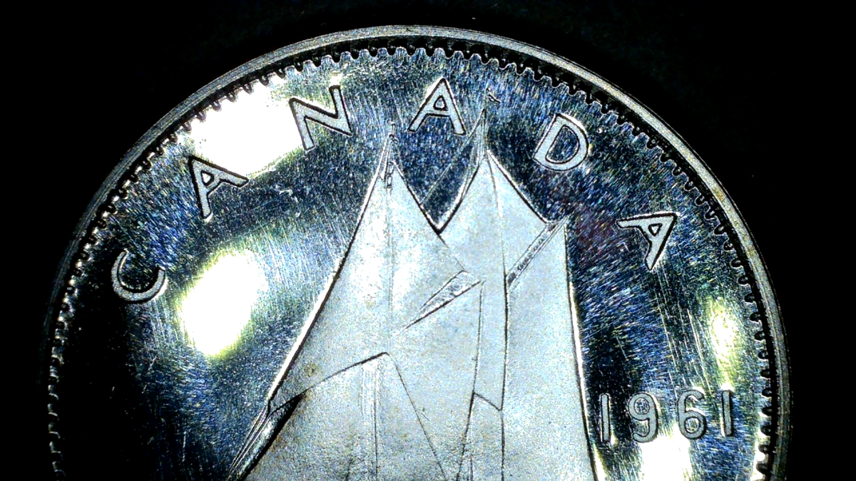 1961 Canada Superb 80% Silver 10 Cents Brilliant Uncirculated Dime