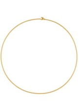 Gold Round Omega Wire Choker 24k GP 1.5 mm Gage Brass 17" Necklace