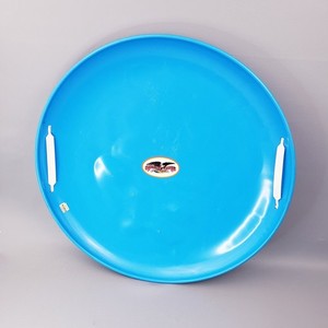 Vintage FLEXIBLE FLYER Blue Metal Saucer Sled Disk Original Paint and Decal