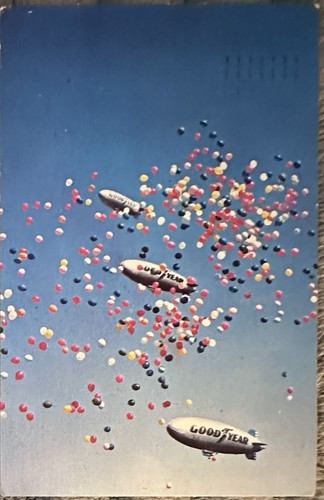 1983 Used Stamped Real Photo Postcard Goodyear Aerial Ambassadors Akron OH BLIMP