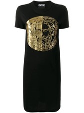 Versace Jeans Ccouture Women's Short Sleeve Graphic T-Shirt Dress, Black