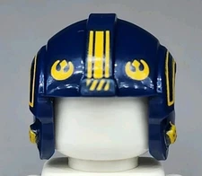 NEW LEGO® Dark Blue Minifigure Pilot Helmet Yellow Pattetn 75364 Captain Porter 