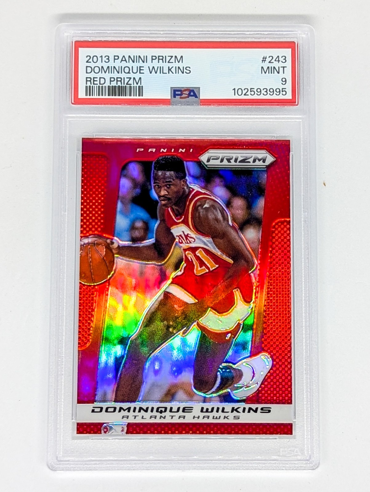 2013-14 Panini Prizm Red Prizm #243 Dominique Wilkins PSA 9 Atlanta Hawks HOF