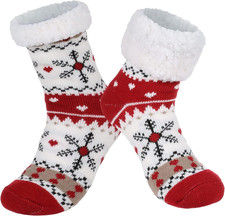 Women s Fuzzy Warm Slipper Socks Soft Cozy Non-Slip Winter Christmas Gifts