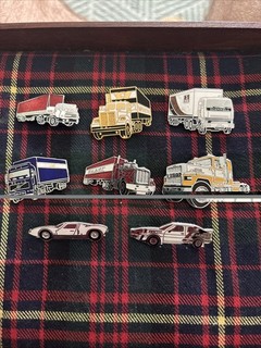 Selection of Vintage Metal Lorry and Car Pin Badges Job Lot Collection