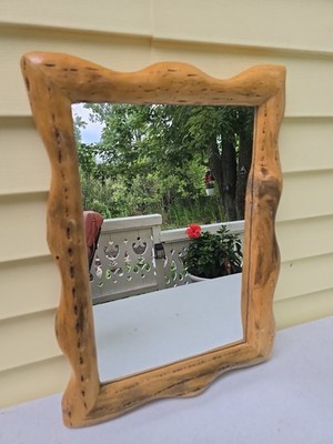 Gorgeous Handmade Cedar Wood Framed Mirror 16in Wide× 22 In Long 