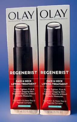 2 Pack Olay Regenerist Face Neck Lifting Peptide 1.7oz X2 New Item!