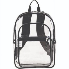 Eastsport 190991EDBLK Clear With Color Trim Backpack, 11.5" X 5" X 16.5",