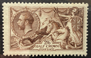 GB KGV Seahorse 2s6d SG 414 Chocolate Brown (£400) Mint Never Hinged