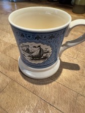 Holkham Pottery 1973 North Elmham Glazed Holkham Pottery Mug - Sailing Design