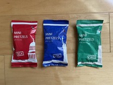 3 AMERICAN AIRLINES Mini pretzel package ORD NYC DCA Chicago New York Washington