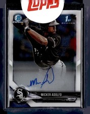 2018 BOWMAN CHROME 1ST PROSPECT #2 AUTO MICKER ADOLFO WHITE SOX
