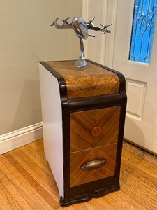 HTF Art Deco Waterfall Vintage Nightstand End Side Table