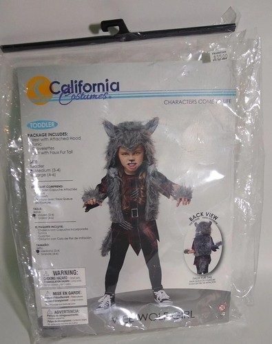 California Costumes Wee Wolf Girl Werewolf Toddler M 3-4 Halloween Outfit girls - Picture 3 of 15