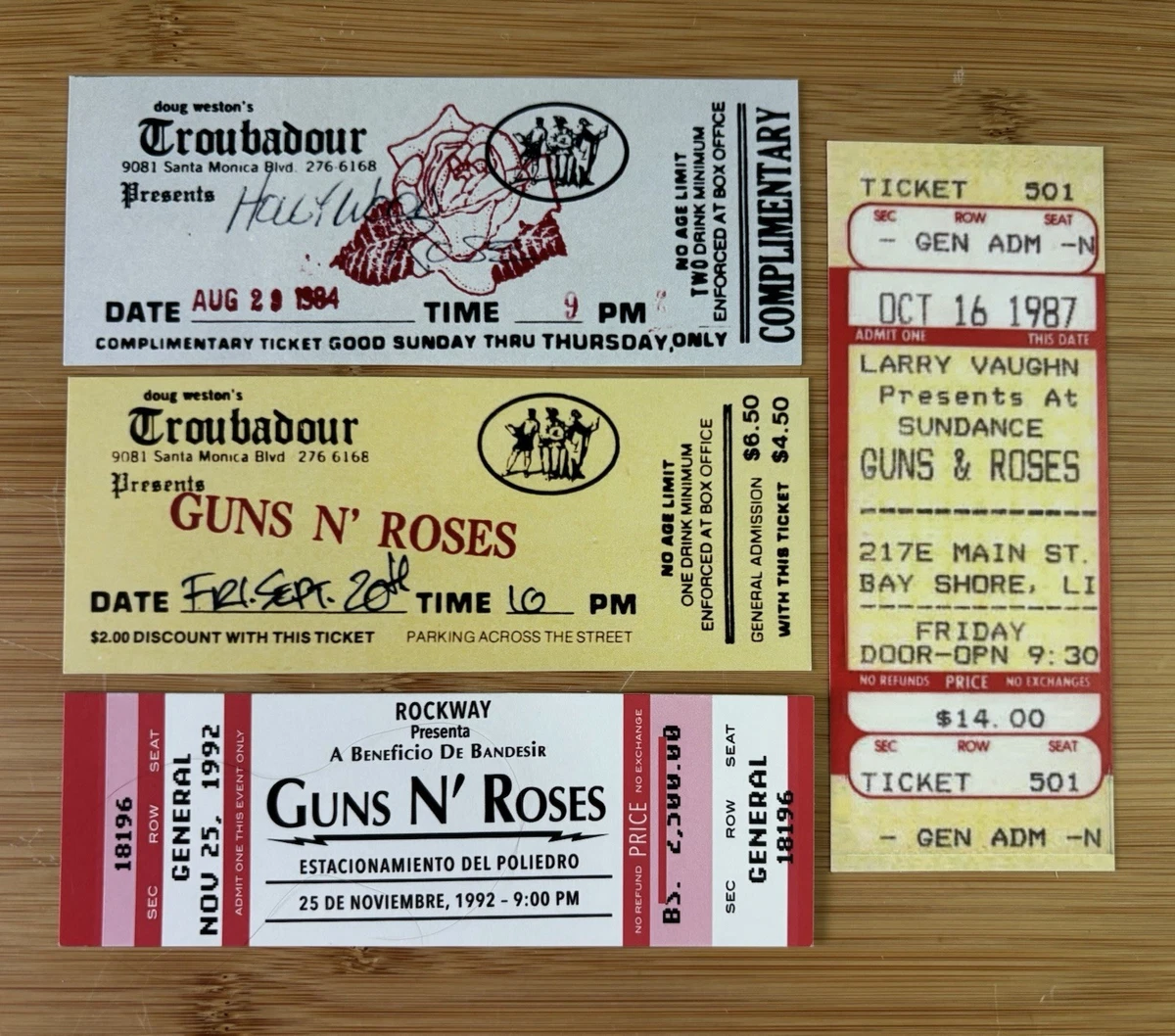 Guns N Roses Tickets In other Guns N' Roses Memorabilia for sale
