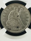 1854 Arrows Seated Liberty Quarter NGC VF Details Cleaned