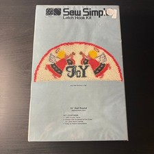 Christmas Latch Hook Rug Kit Vintage 1986 Sew Simple Joy Angels Half Round New