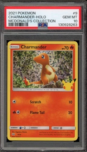 Pokemon 2021 Charmander McDonald's Coll. Holo Promo #9 PSA 10 Gem Mint