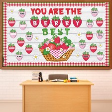 Strawberry Bulletin Board Set Back To School Classroom Summer Berry Decor