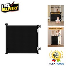Versatile Indoor/Outdoor Retractable Mesh Gate 71" Wide - Safety for Kids Pets