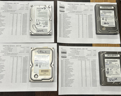 4 x SATA Festplatte 3,5'' Konvolut 160GB - 500GB