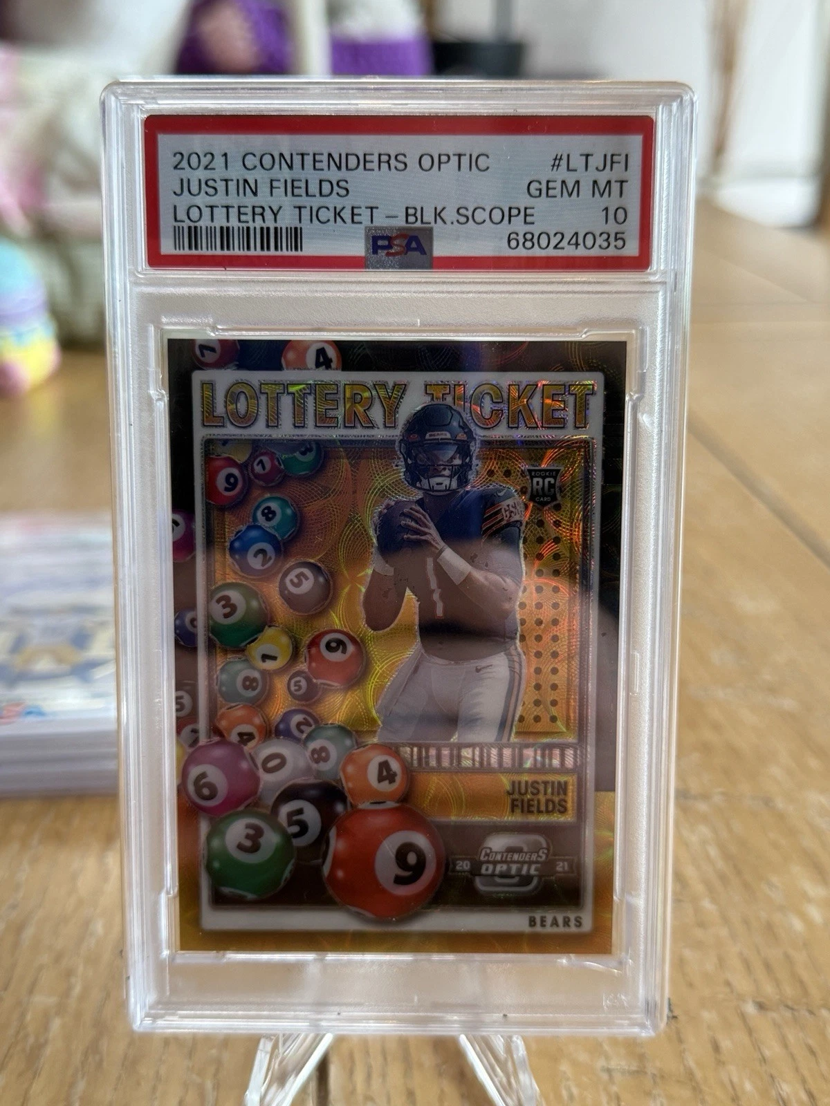 Justin Fields Panini Contenders Optic Lottery Ticket #LTJFI Black Scope