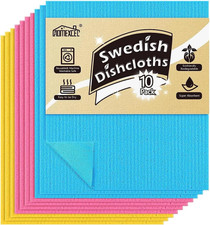 Swedish Dishcloths for Kitchen 10 Pack, Sponge Dish Cloth for Counters  Washing