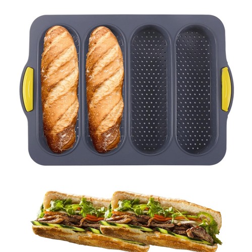 Silicone Bread Loaf Pan Nonstick & Heat Resistant Baguette Mold for Baking