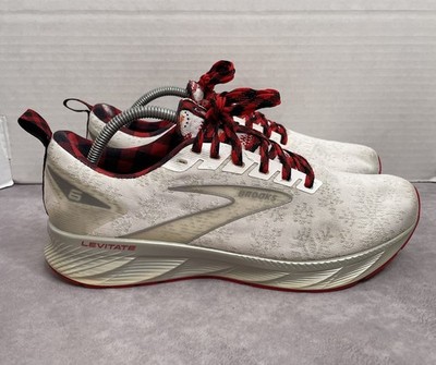 Brooks Levitate 6 Run Merry Sneakers Shoes Mens Size 10.5 White Red Xmas Comfort