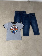 Mario 3 Pc Set Kids T Shirt Dark Washed Jeans Boys Size Medium Set Top