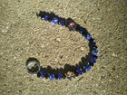 Lovely Cobalt Blue Beaded Phone Chain Key Chain Anklet 10" — photo 1