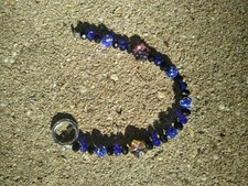 Lovely Cobalt Blue Beaded Phone Chain Key Chain Anklet 10