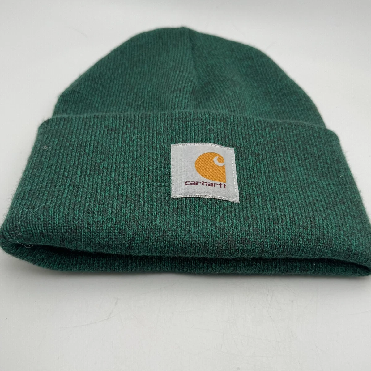 NWT NEW Carhartt Dark Gray Green Cuffed Beanie Hat Logo Walden Pond RARE OS Carhartt Beanie Green Hats for Men for sale | eBay main image 2