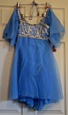 Dance Recital Costume-Curtain Call-Light Blue Skirt-Silver Sequins-Ballet-