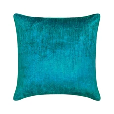 Teal Decorative Throw Pillow Cover, 16"x16" Velvet Cushion - Velvet Teal Jules