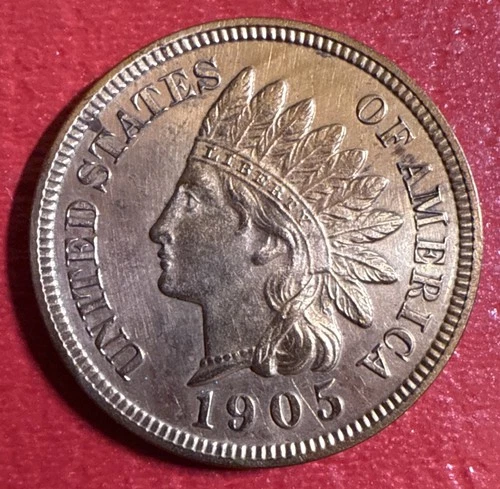 1905 US Indian Head Cent! Choice AU Details! Sold As Pictured 221