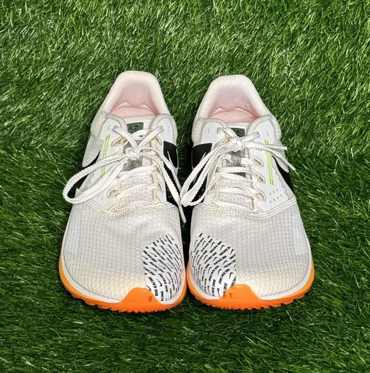 Size 12 - Mens Nike Zoom Rival 6 White Total Orange Spikes