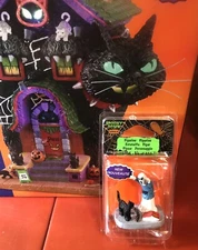 LEMAX 2021 Spooky Town Meow Mansion Halloween BLACK CAT plus BONUS Figure